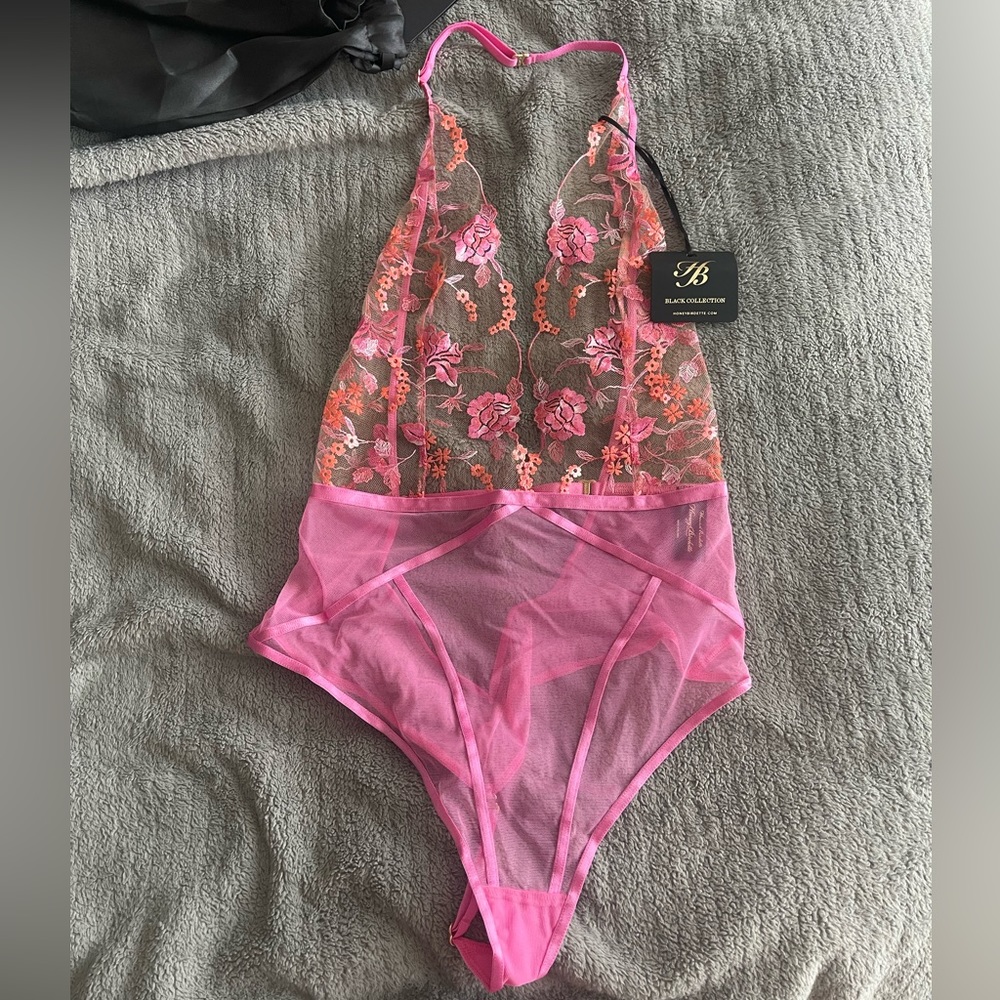 Brand New Honey Birdette Pink One Piece Lingerie Size Small